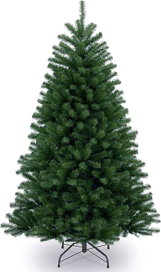 7ft Green Artificial Christmas Tree - 1120 Virgin PVC Tips, Easy Assembly, Strong Metal Stand - Xmas Home Decoration