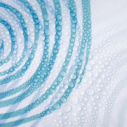 Blue Circles Shower Curtain | Anti-Mould, Mildew Resistant | 180x180 cm (71 x 71 Inch) | Water Repellent Fabric