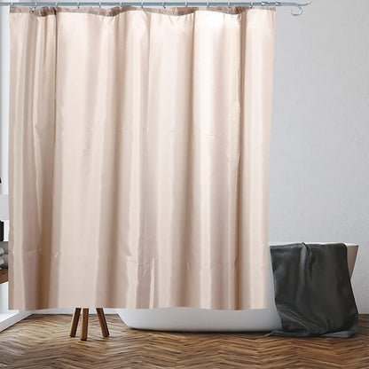 Brown Shower Curtain | Anti-Mould, Mildew Resistant (71 x 71 Inch) | Water Repellent Fabric | Stainless Steel Rings