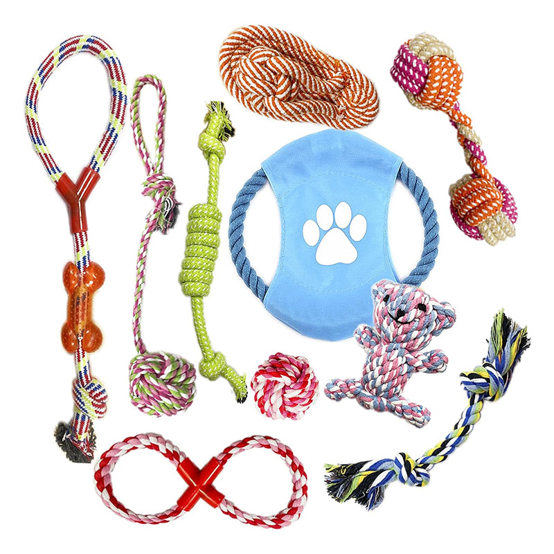 10-Pack Dog Rope Toys: Chew and Interactive Toys for Puppies, Ideal for Small, Medium, and Large Dogs