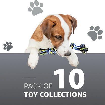 10-Pack Dog Rope Toys: Chew and Interactive Toys for Puppies, Ideal for Small, Medium, and Large Dogs