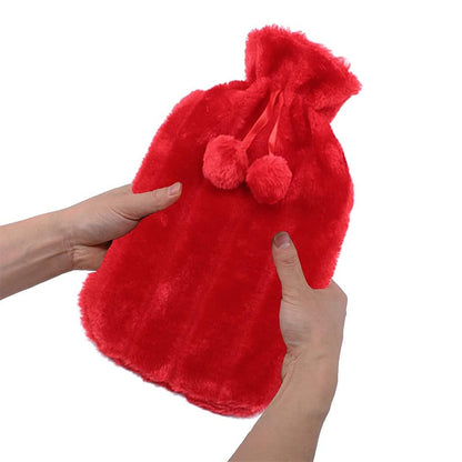 Premium Cozy Fluffy Cover Hot Water Bottle - Large 2L Capacity, Ideal for Relieving Back, Neck, and Leg Muscle Pain and Cramps