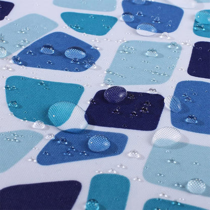 Mosaic Blue Shower Curtain - Anti-Mould, Mildew Resistant, Water Repellent Polyester Fabric