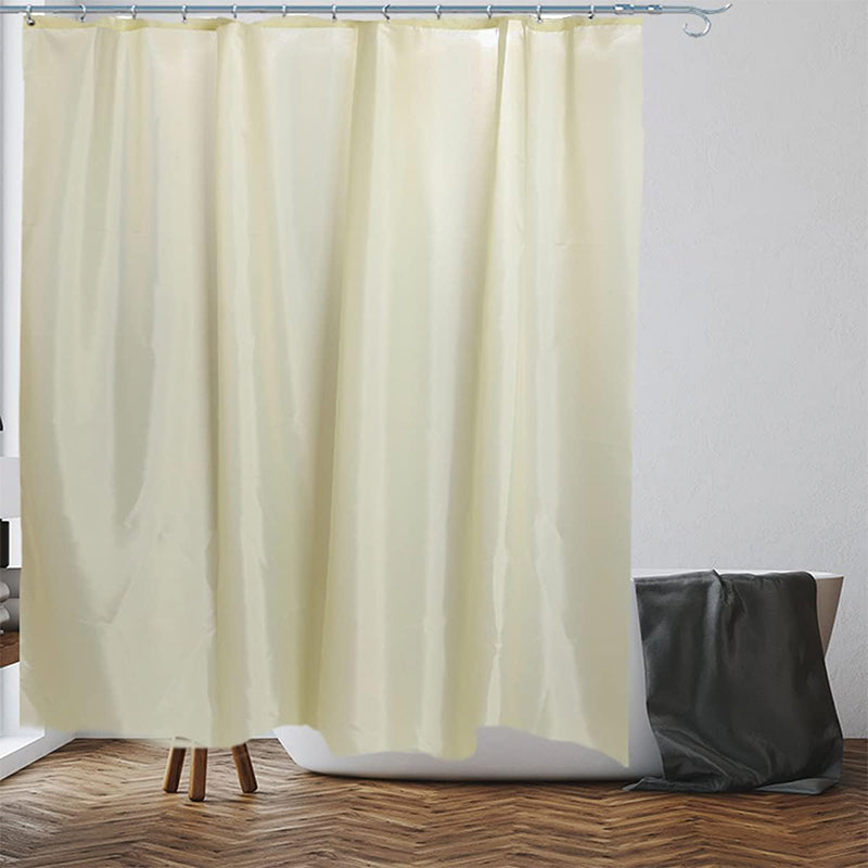 Beige Shower Curtain 180x180 cm - Anti-Mould, Mildew Resistant, Water Repellent Polyester Fabric