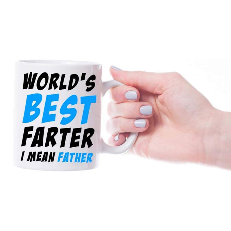 World's Greatest Farter, I Mean Father' Mug - Funny Gift for Dad, Birthday, Office, Christmas, Thanksgiving, Father's Day - Perfect for Any Occasion