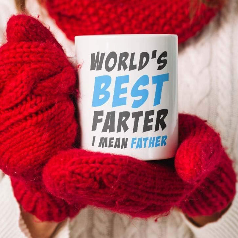 World's Greatest Farter, I Mean Father' Mug - Funny Gift for Dad, Birthday, Office, Christmas, Thanksgiving, Father's Day - Perfect for Any Occasion