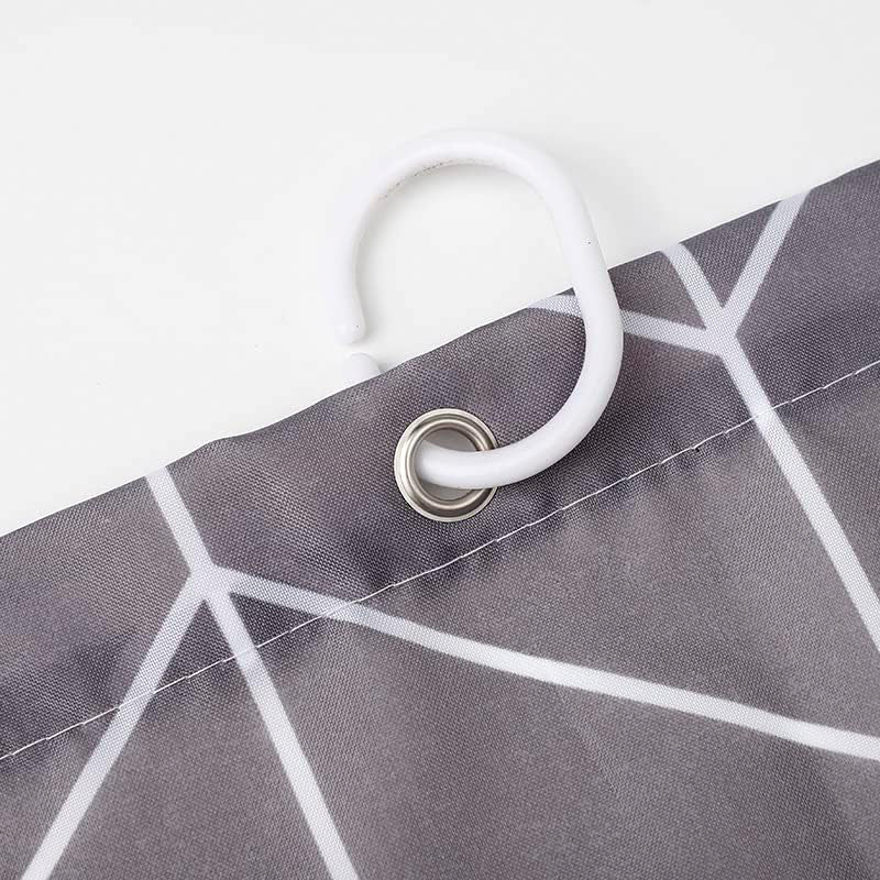 Grey Zig Zag Shower Curtain - Mildew Resistant, Water Repellent, Polyester Fabric