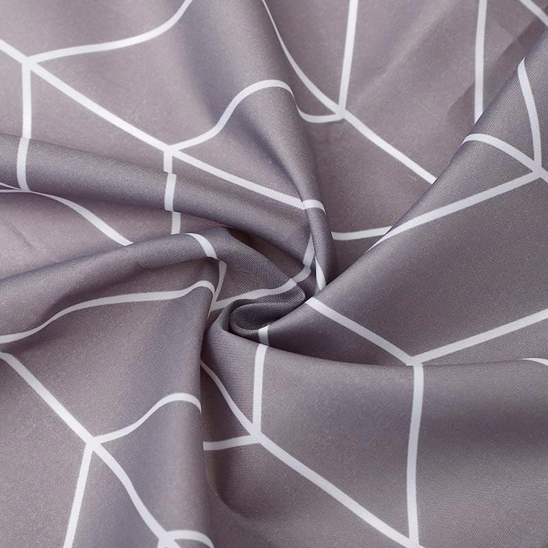 Grey Zig Zag Shower Curtain - Mildew Resistant, Water Repellent, Polyester Fabric