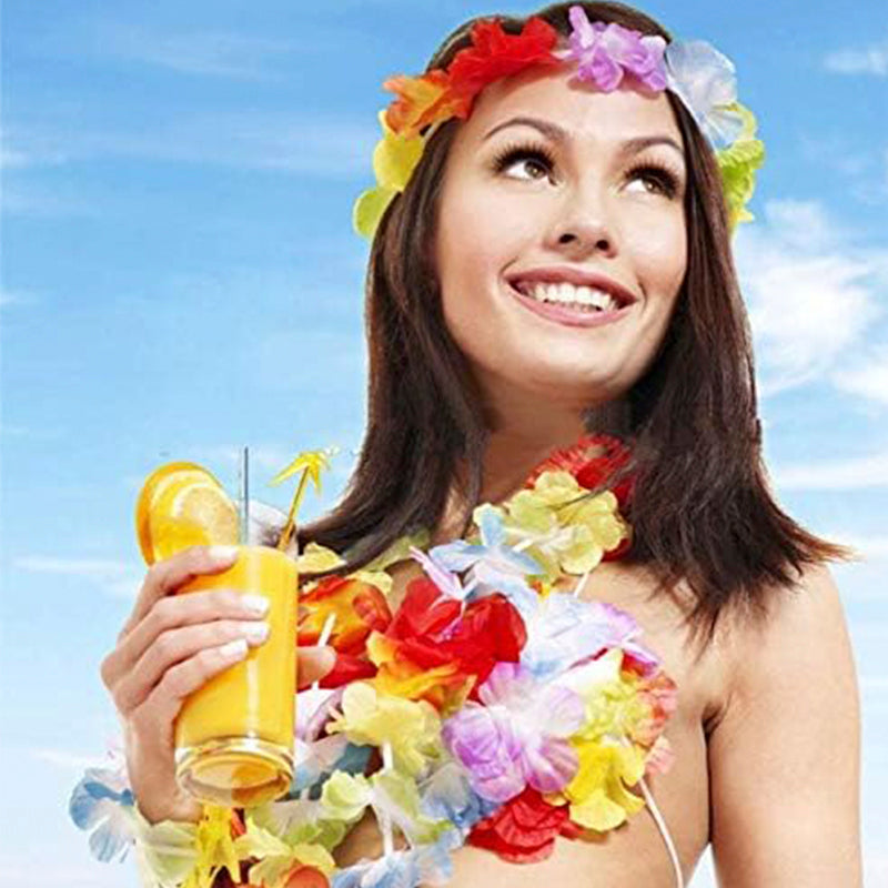 12 Pieces Hawaiian Lei Flower Lei Luau Garland For Tropical Party Hen do Special Occasion Decorations