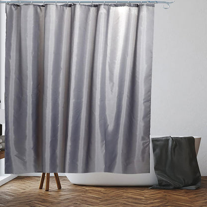 Grey Shower Curtain 180x180cm - Mildew Resistant, Water Repellent, Polyester Fabric